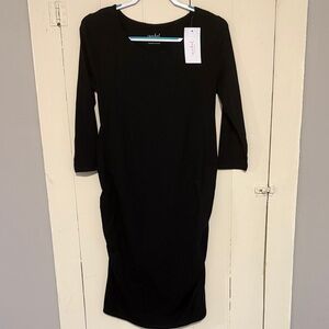 Black Midi Maternity Dress